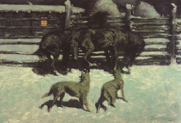 Frederic Remington The Call for Help (mk43)